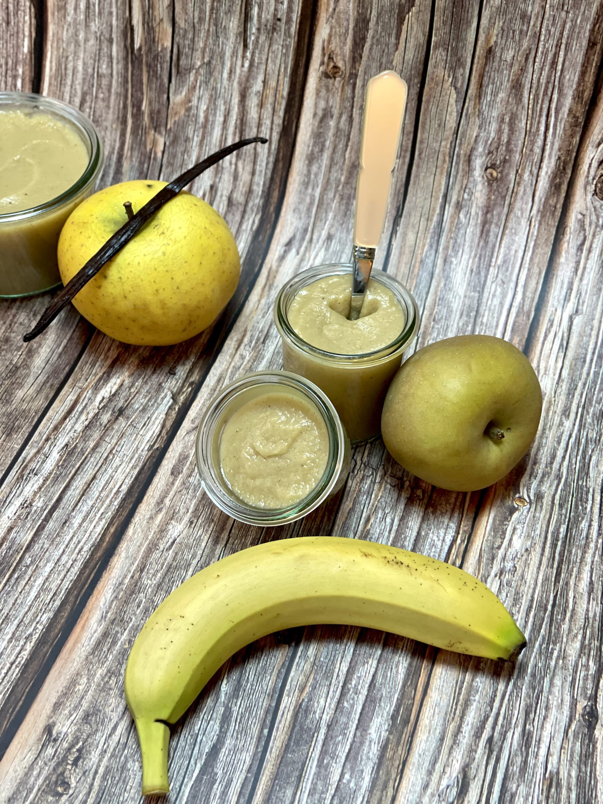 Compote pommes bananes vanille sans sucres ajoutés Confiotes